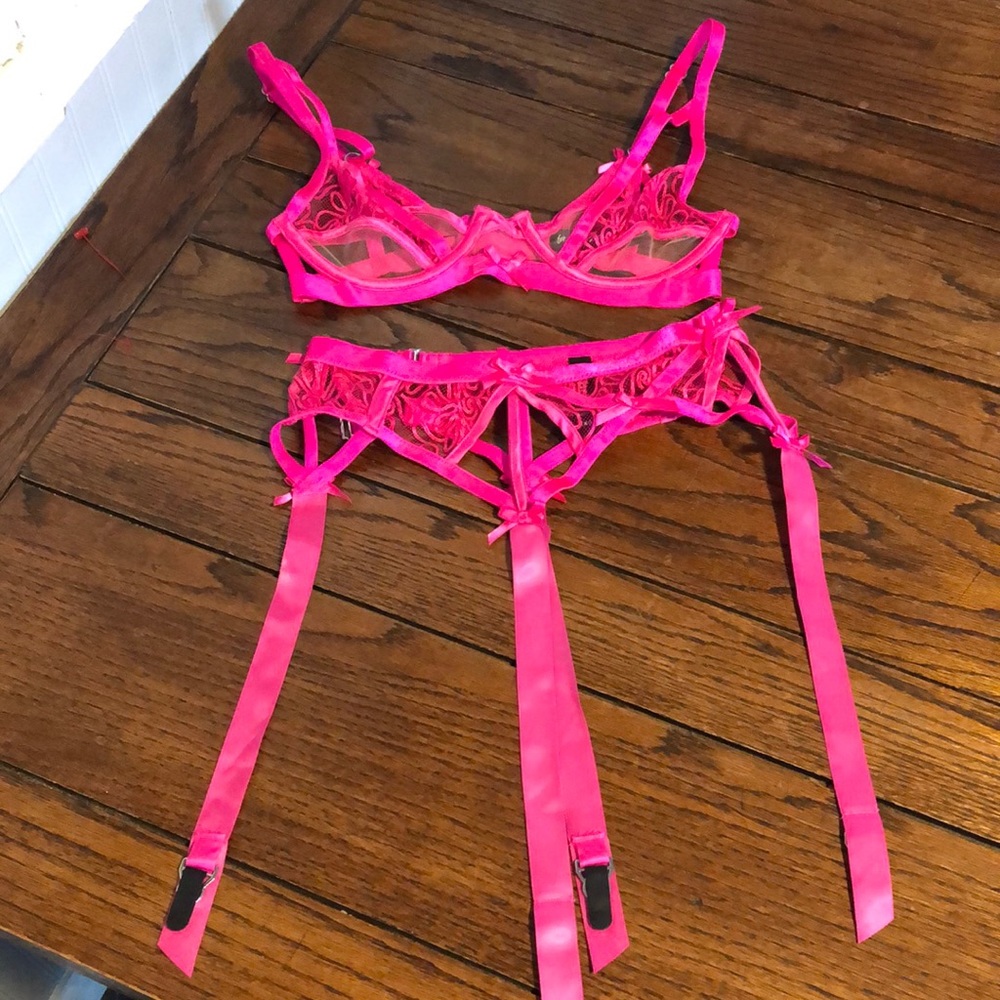 For Love & Lemons soutache bra & garter belt set